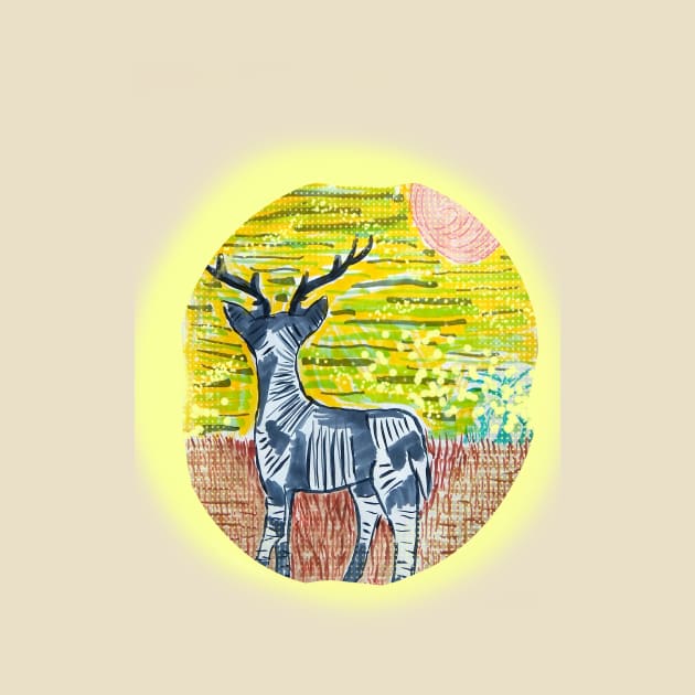 Sunset Okapi by HeartonSleeves