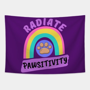 Radiate Pawsitivity Organic Rainbow aesthetic Tapestry