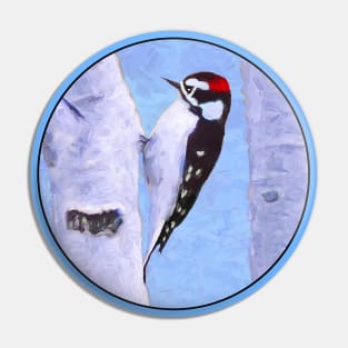 Downy Woodpecker Pin