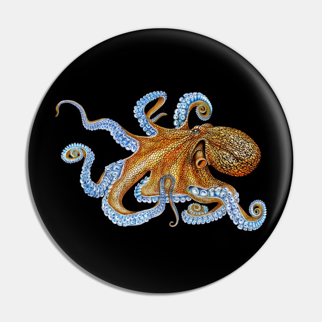 Octopus Pin by Tim Jeffs Art