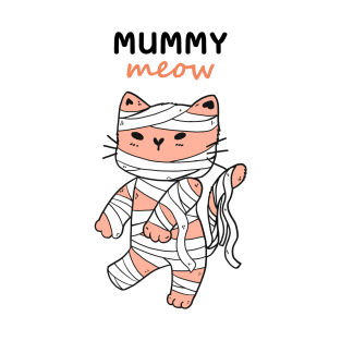 Cute Mummy cat Halloween, gift for cat lover on Halloween day T-Shirt