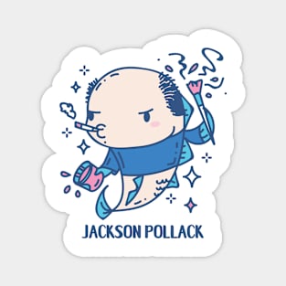 Jackson Pollack Funny Animal pun Magnet