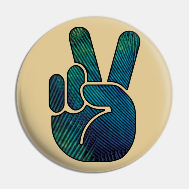 peace hand feathered Pin by ReflectionOfYou