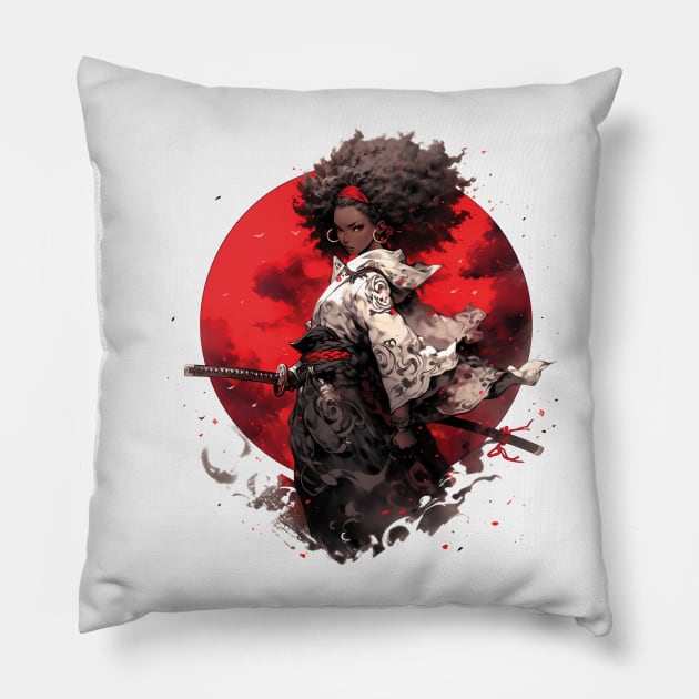Afro Samurai Girl Pillow by Genbu