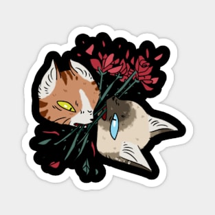 Cats don't like flowers Magnet