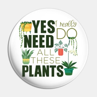 Plant Lover Plant Lady Plant Mom Pot Head Funny Pin