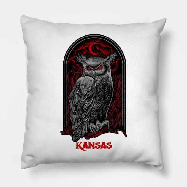 The Moon Owl Kansas Pillow by Pantat Kering