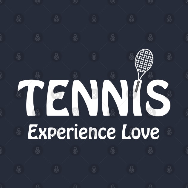 Tennis Racket Experience White Text by Barthol Graphics