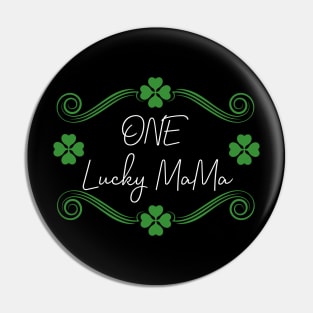 One Lucky Mama Funny Lucky Green Leaf Pin