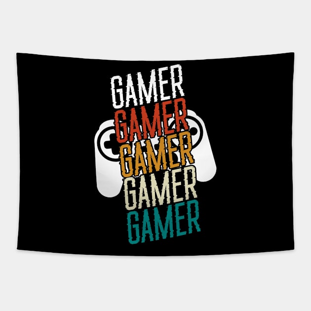 Vintage Retro Gamer Gift T-shirt - Video Gamer Birthday Tapestry by RRADesign