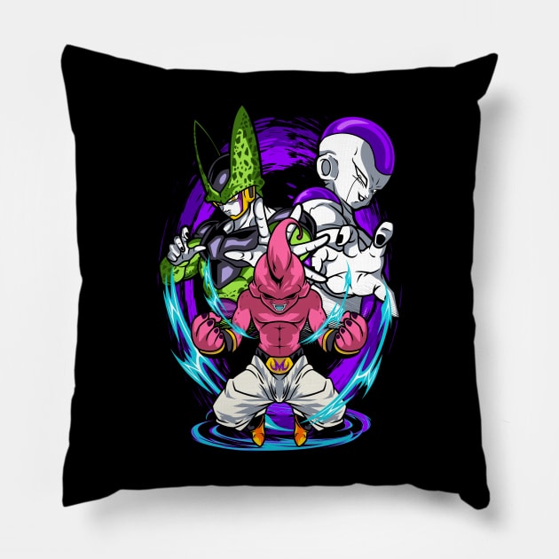 triple villain Pillow by spoilerinc