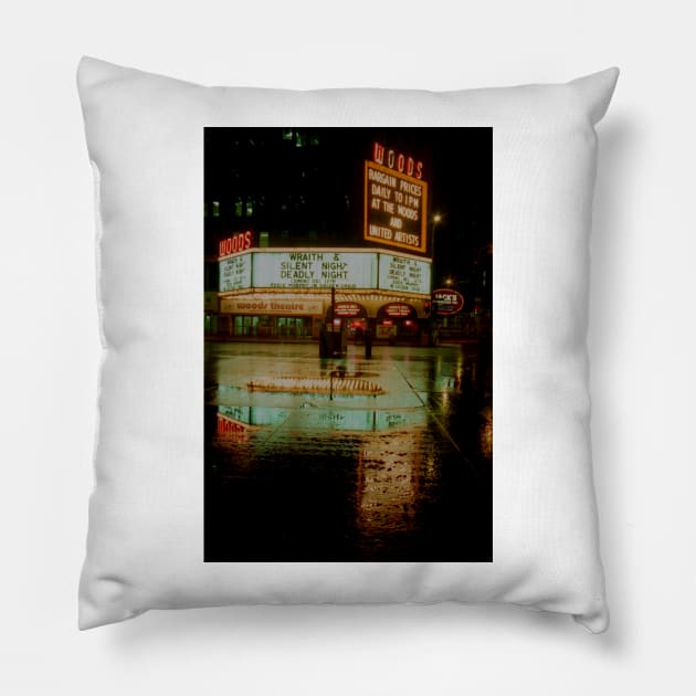 1980's Woods Theater Chicago Pillow by KWAPhoto