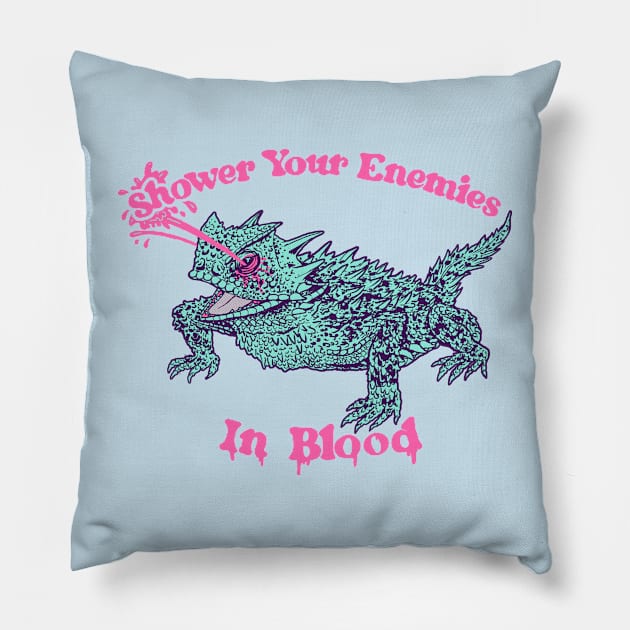 Horned Lizard Pillow by Hillary White Rabbit