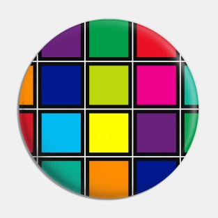 Multicolor Squares Pin