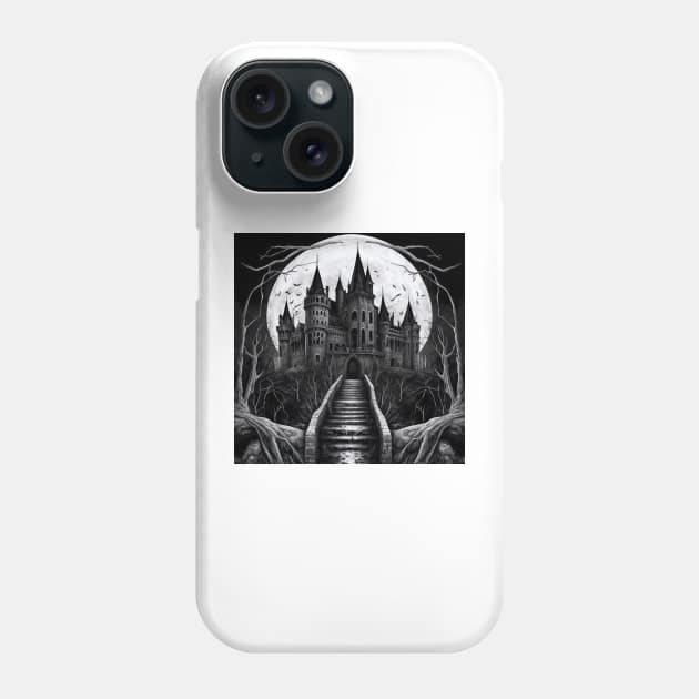 Vintage Castle Horror House Retro Phone Case by Flowering Away