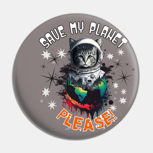 Save MY Planet Astro Cat Pin by missdebi27