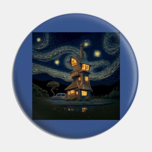 Starry Night Over The Burrow Pin