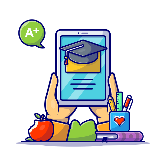 Online Education Cartoon Vector Icon Illustration by Catalyst Labs