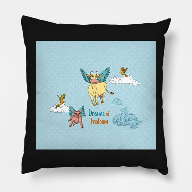 Dreams of fredoom Pillow by magiareal