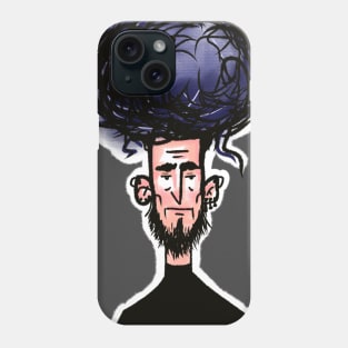 tired man. shaggy young dude. simple stylish hand drawn sketch Phone Case