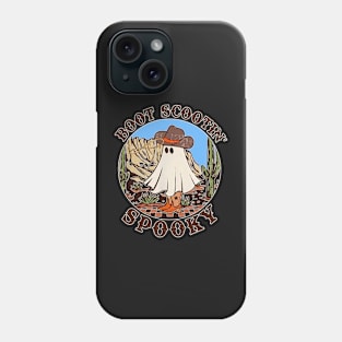 Copy of Vintage boot scoot spooky cowboy ghost groovy retro halloween Phone Case