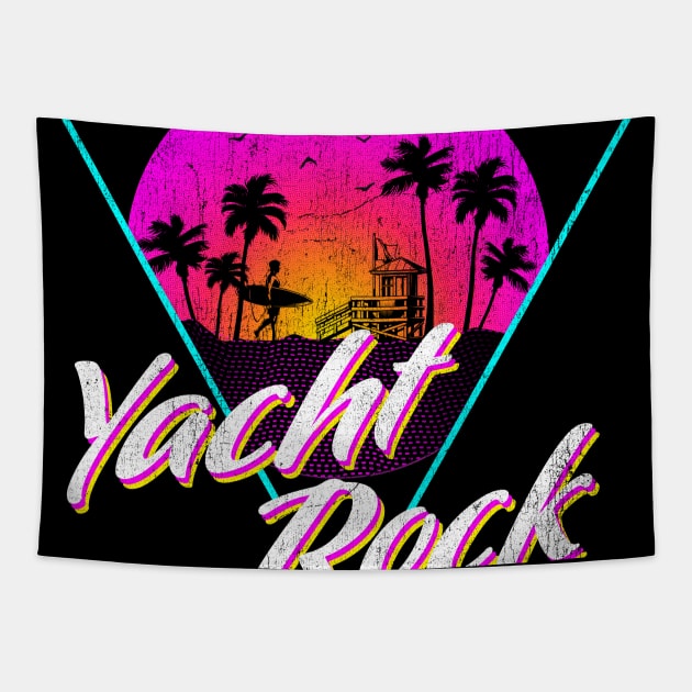 Yacht Rock Party Boat Drinking Beach Design Tapestry by Vector Deluxe