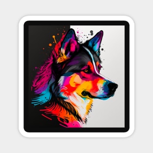 Siberian Husky Pop Art Design Magnet