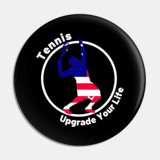 US Open Tennis USA Flag Silhouette Pin