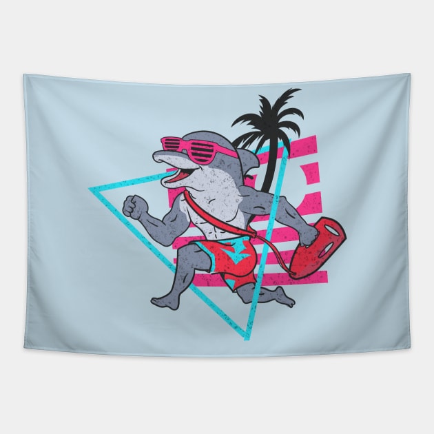 Baywatch dolphin Tapestry by Deduder.store