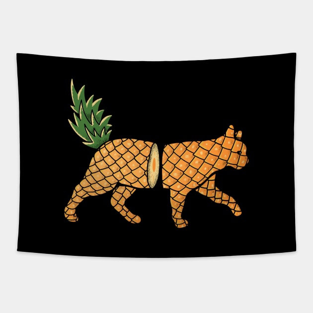 Fruit Cat: Pineapple Tapestry by Tobe_Fonseca