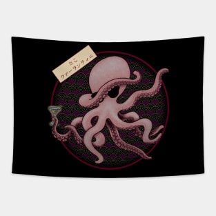 Dabbing Octopus Quarantini (Seigaiha) Tapestry