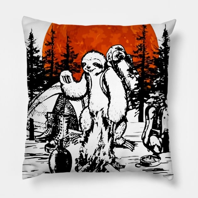 I Don't Like Morning People Sloth Camping Pillow by ValentinkapngTee