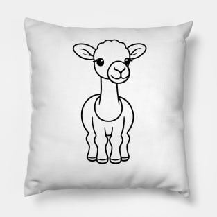 Cute Baby Camel Animal Outline Pillow