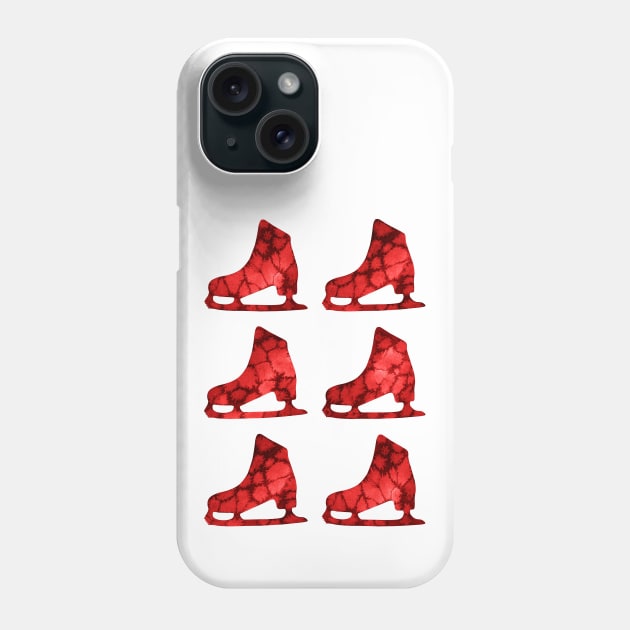 Watercolor Figure Skates (Red) Phone Case by illucalliart