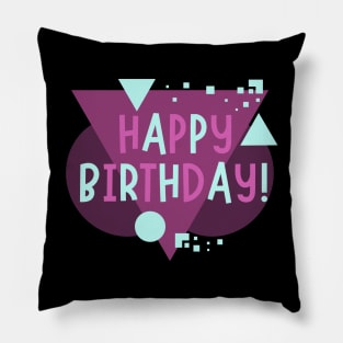 Happy Birthday in abstract print Pillow