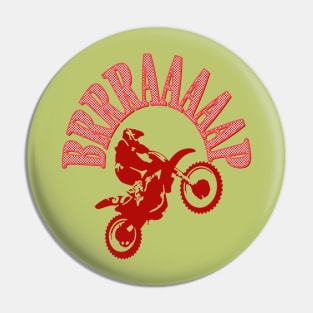 Brrraaaaap Dirtbike Motocross Design In Red Pin