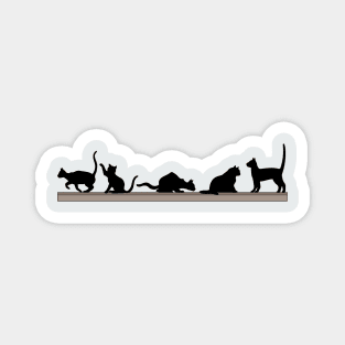 Playful Cats on a Shelf Magnet