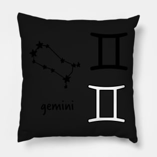 Gemini Star Sign Symbol and Constellation Sticker Pack Pillow