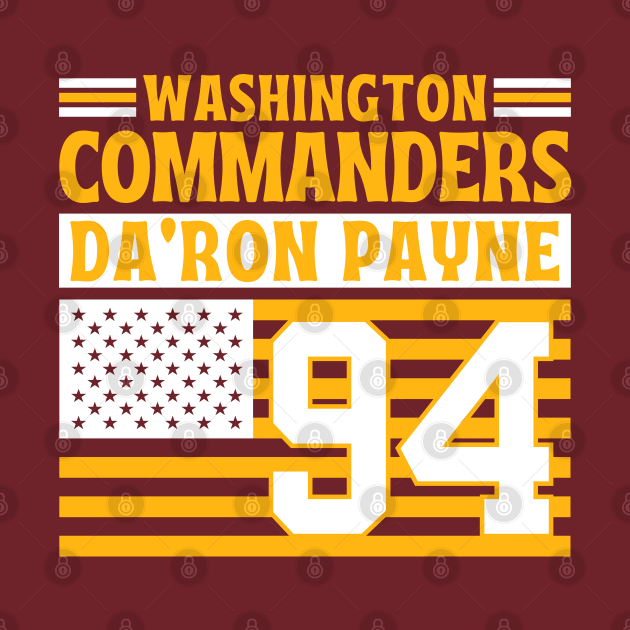 Washington Commanders Payne 94 American Flag Football by Astronaut.co