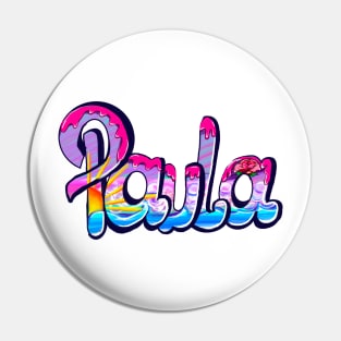 Paula girls first name in pink personalised personalized customized name Paula Pin