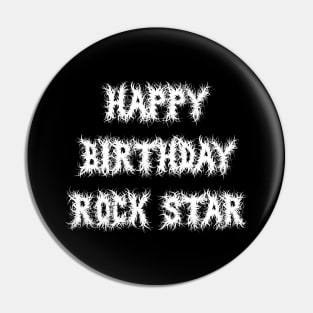 Happy Birthday Rock Star Pin