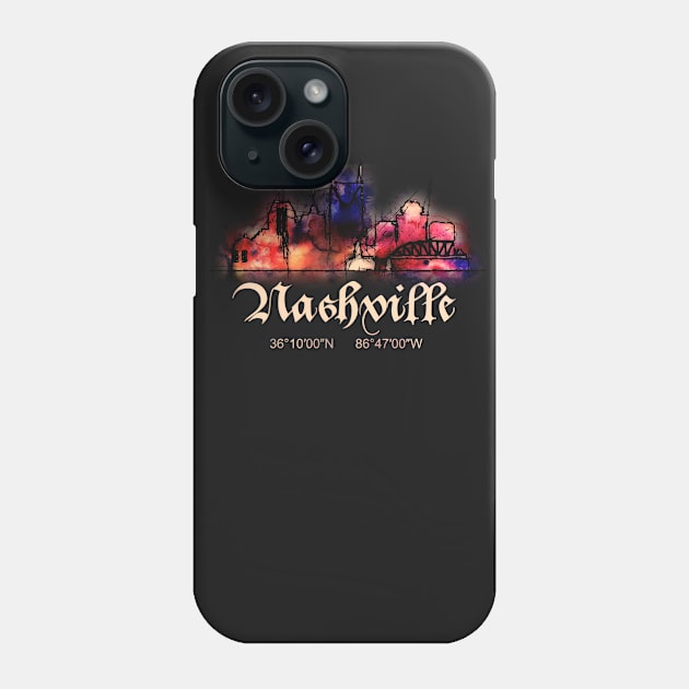 Nashville skyline Tennessee Phone Case by DimDom