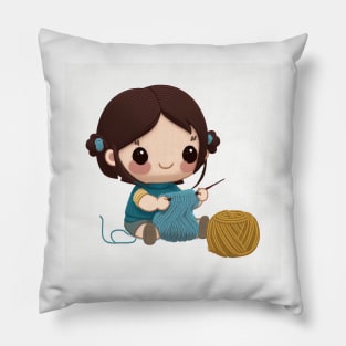 Cute Knitting Mom Pillow