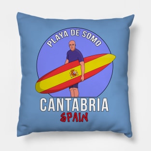Somo Beach Cantabria Spain Pillow