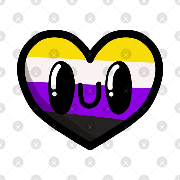 Cute heart with non-binary flag colors by Teeger Apparel