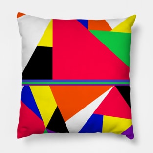 Colorful Abstract Geometric Shapes Pop Art Pillow