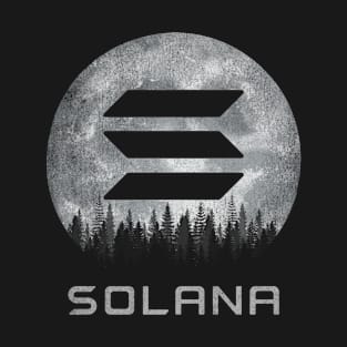 Vintage Solana SOL Coin To The Moon Crypto Token Cryptocurrency Blockchain Wallet Birthday Gift For Men Women Kids T-Shirt