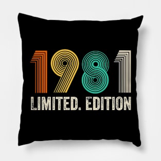 Vintage 1981 Birthday Retro 1981 For Men Women born in 1981 Pillow