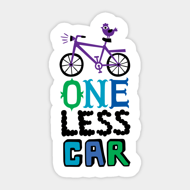 one less car multi - Ride A Bike - Sticker