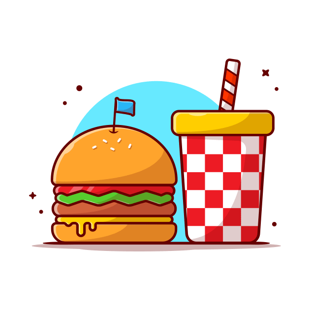 Burger And Soda Cartoon Vector Icon Illustration (12) by Catalyst Labs